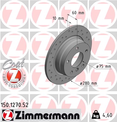 ZIMMERMANN 150.1270.52 Discofreno-Discofreno-Ricambi Euro