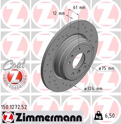 ZIMMERMANN 150.1272.52 Discofreno-Discofreno-Ricambi Euro