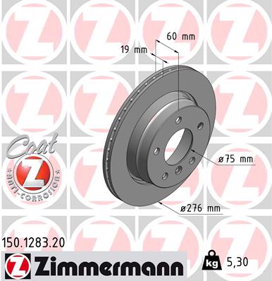 ZIMMERMANN 150.1283.20 Discofreno-Discofreno-Ricambi Euro