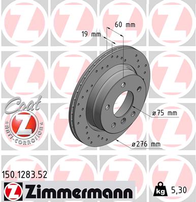 ZIMMERMANN 150.1283.52 Discofreno-Discofreno-Ricambi Euro