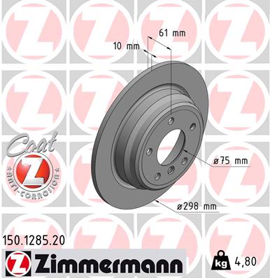 ZIMMERMANN 150.1285.20 Discofreno-Discofreno-Ricambi Euro