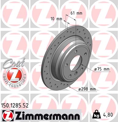 ZIMMERMANN 150.1285.52 Discofreno-Discofreno-Ricambi Euro