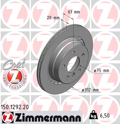 ZIMMERMANN 150.1292.20 Discofreno