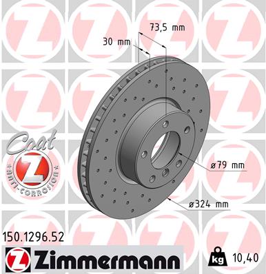 ZIMMERMANN 150.1296.52 Discofreno-Discofreno-Ricambi Euro