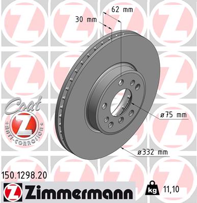 ZIMMERMANN 150.1298.20 Discofreno-Discofreno-Ricambi Euro