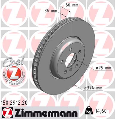 ZIMMERMANN 150.2912.20 Discofreno-Discofreno-Ricambi Euro