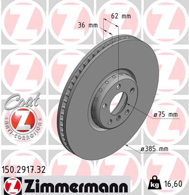 ZIMMERMANN 150.2917.32 Discofreno-Discofreno-Ricambi Euro