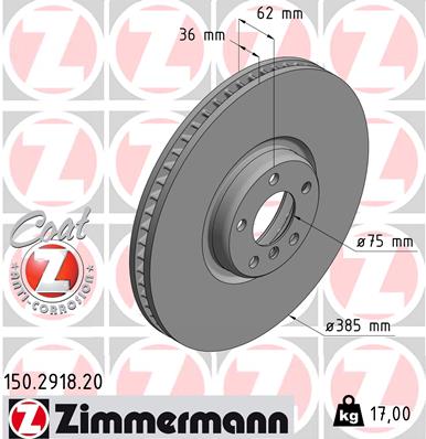 ZIMMERMANN 150.2918.20 Discofreno-Discofreno-Ricambi Euro