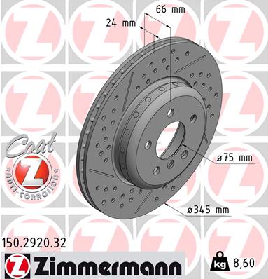 ZIMMERMANN 150.2920.32 Discofreno-Discofreno-Ricambi Euro