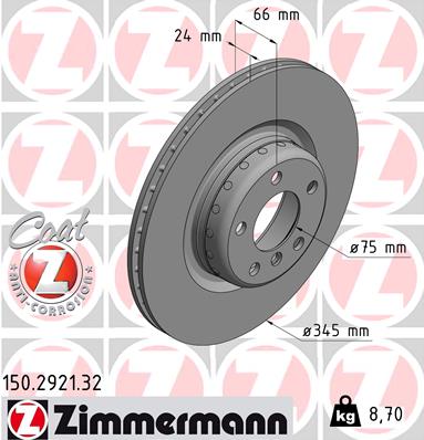 ZIMMERMANN 150.2921.32 Discofreno-Discofreno-Ricambi Euro