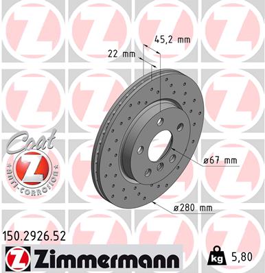 ZIMMERMANN 150.2926.52 Discofreno