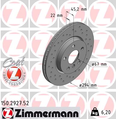 ZIMMERMANN 150.2927.52 Discofreno