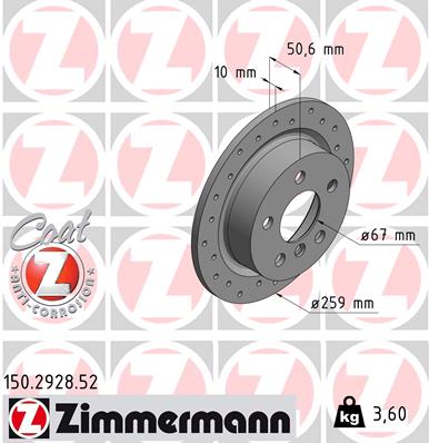 ZIMMERMANN 150.2928.52 Discofreno-Discofreno-Ricambi Euro