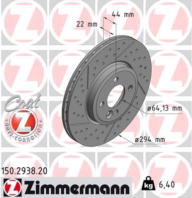 ZIMMERMANN 150.2938.20 Discofreno-Discofreno-Ricambi Euro