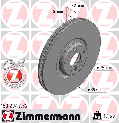 ZIMMERMANN 150.2947.32 Discofreno-Discofreno-Ricambi Euro