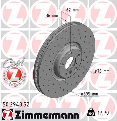 ZIMMERMANN 150.2948.52 Discofreno-Discofreno-Ricambi Euro