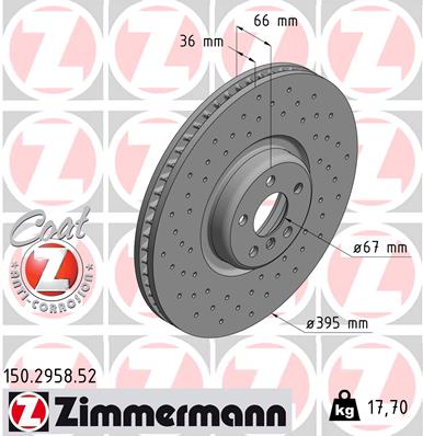 ZIMMERMANN 150.2958.52 Discofreno-Discofreno-Ricambi Euro