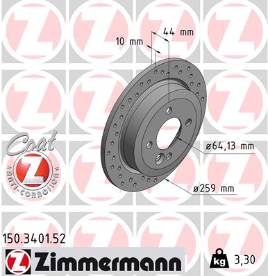 ZIMMERMANN 150.3401.52 Discofreno-Discofreno-Ricambi Euro