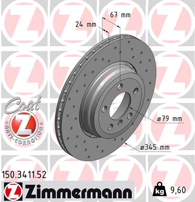 ZIMMERMANN 150.3411.52 Discofreno-Discofreno-Ricambi Euro