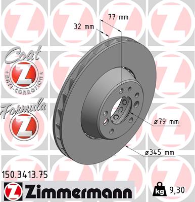 ZIMMERMANN 150.3413.75 Discofreno-Discofreno-Ricambi Euro