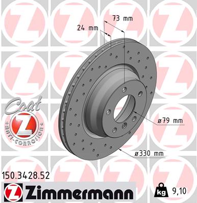 ZIMMERMANN 150.3428.52 Discofreno-Discofreno-Ricambi Euro