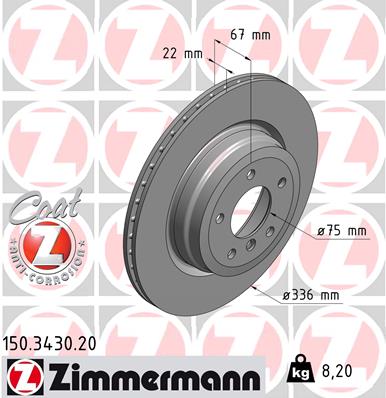 ZIMMERMANN 150.3430.20 Discofreno