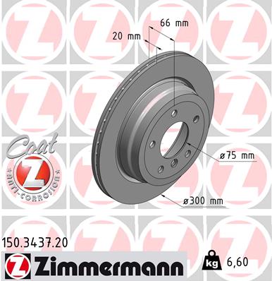 ZIMMERMANN 150.3437.20 Discofreno-Discofreno-Ricambi Euro