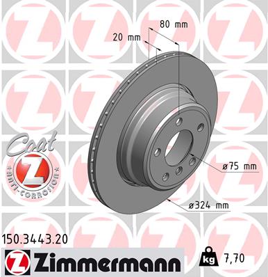 ZIMMERMANN 150.3443.20 Discofreno-Discofreno-Ricambi Euro