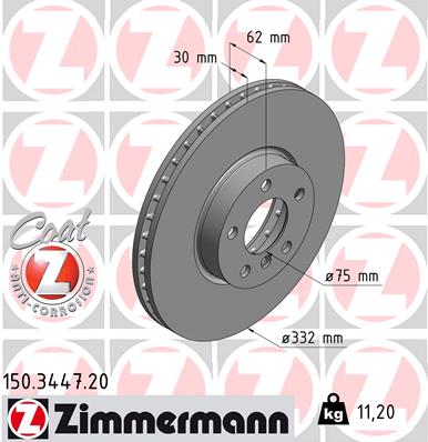 ZIMMERMANN 150.3447.20 Discofreno-Discofreno-Ricambi Euro