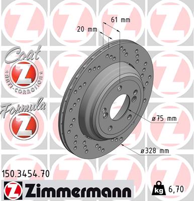 ZIMMERMANN 150.3454.70 Discofreno-Discofreno-Ricambi Euro