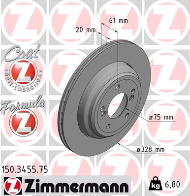 ZIMMERMANN 150.3455.75 Discofreno-Discofreno-Ricambi Euro