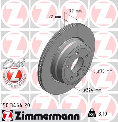 ZIMMERMANN 150.3464.20 Discofreno-Discofreno-Ricambi Euro