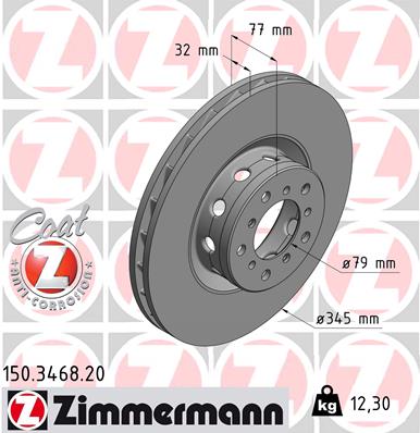 ZIMMERMANN 150.3468.20 Discofreno-Discofreno-Ricambi Euro