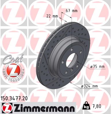 ZIMMERMANN 150.3477.20 Discofreno-Discofreno-Ricambi Euro