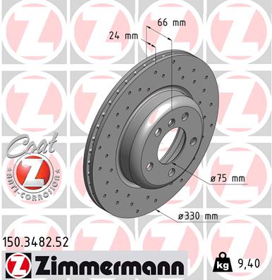 ZIMMERMANN 150.3482.52 Discofreno-Discofreno-Ricambi Euro