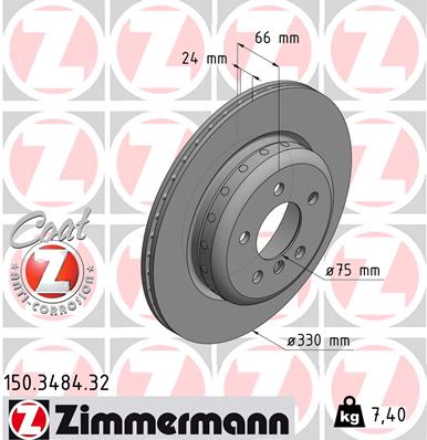 ZIMMERMANN 150.3484.32 Discofreno-Discofreno-Ricambi Euro