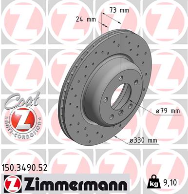 ZIMMERMANN 150.3490.52 Discofreno-Discofreno-Ricambi Euro