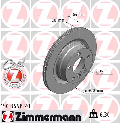 ZIMMERMANN 150.3498.20 Discofreno-Discofreno-Ricambi Euro