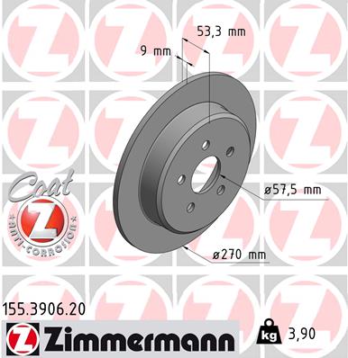 ZIMMERMANN 155.3906.20 Discofreno