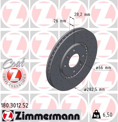 ZIMMERMANN 180.3012.52 Discofreno-Discofreno-Ricambi Euro