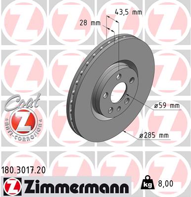 ZIMMERMANN 180.3017.20 Discofreno