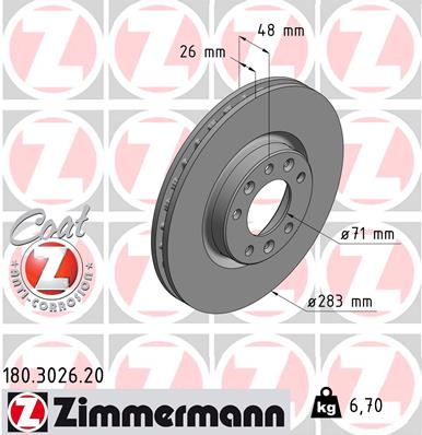 ZIMMERMANN 180.3026.20 Discofreno