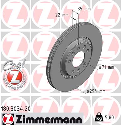 ZIMMERMANN 180.3034.20 Discofreno