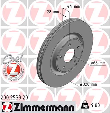 ZIMMERMANN 200.2533.20 Discofreno