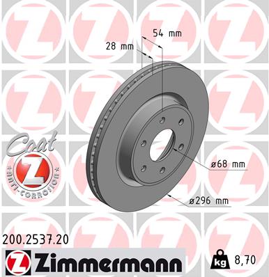 ZIMMERMANN 200.2537.20 Discofreno-Discofreno-Ricambi Euro