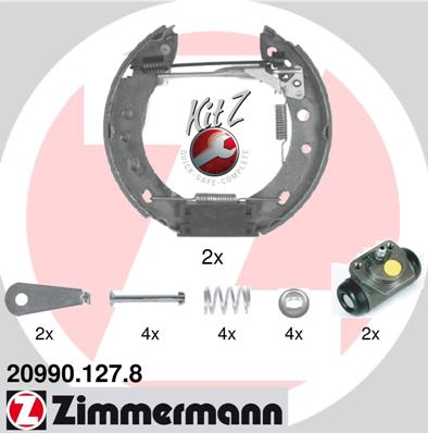 ZIMMERMANN 20990.127.8 Kit ganasce freno-Kit ganasce freno-Ricambi Euro