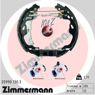 ZIMMERMANN 20990.130.3 Kit ganasce freno-Kit ganasce freno-Ricambi Euro