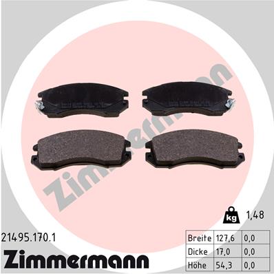 ZIMMERMANN 21495.170.1 Kit pastiglie freno, Freno a disco