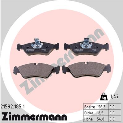 ZIMMERMANN 21592.185.1 Kit pastiglie freno, Freno a disco