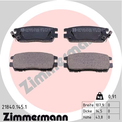 ZIMMERMANN 21840.145.1 Kit pastiglie freno, Freno a disco